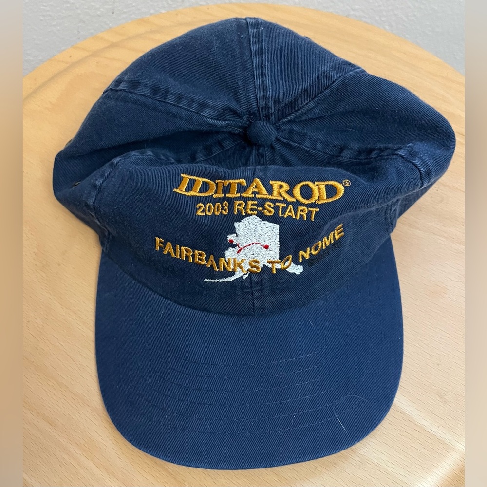 Iditarod 2003 Restart Alaska Embroidered Cap Hat Fairbanks to nome. EUC